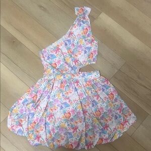 SHEIN Floral One Shoulder Dress - Multicolor